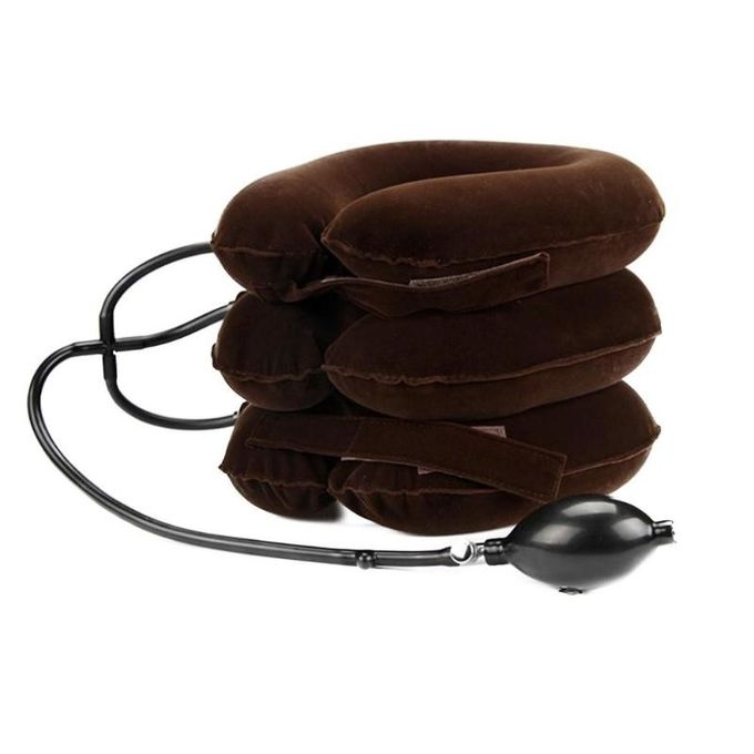Camurça inflável do colar do Massager caloroso confortável do pescoço material para o alívio das dores do pescoço